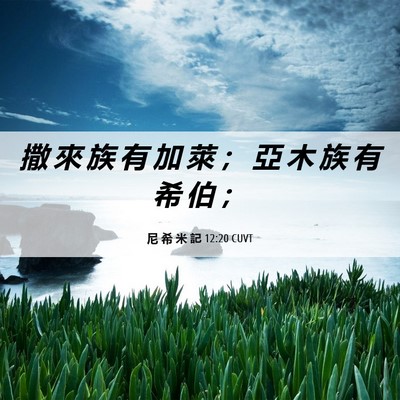 Picture 06 - 尼 希 米 記 12:20 CUVT - 撒 來 族 有 加 萊 ； 亞 木 族 有 希 - Bible Verse Picture