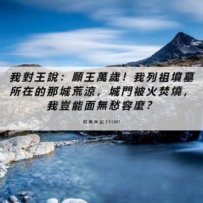 Picture 06 - 尼 希 米 記 2:3 CUVT - 我 對 王 說 ： 願 王 萬 歲 ！ 我 列 - Bible Verse Picture