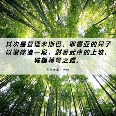 Picture 06 - 尼 希 米 記 3:19 CUVT - 其 次 是 管 理 米 斯 巴 、 耶 書 亞 - Bible Verse Picture