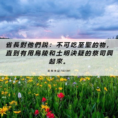 Picture 06 - 尼 希 米 記 7:65 CUVT - 省 長 對 他 們 說 ： 不 可 吃 至 聖 - Bible Verse Picture