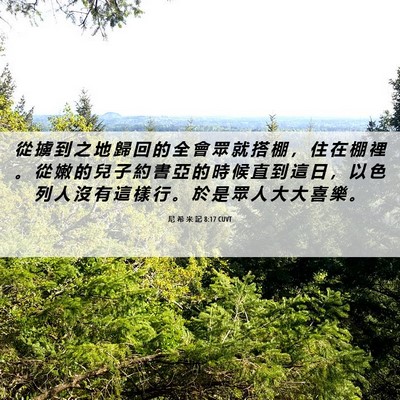 Picture 06 - 尼 希 米 記 8:17 CUVT - 從 擄 到 之 地 歸 回 的 全 會 眾 就 - Bible Verse Picture