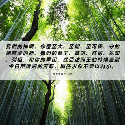Picture 06 - 尼 希 米 記 9:32 CUVT - 我 們 的 神 啊 ， 你 是 至 大 、 至 - Bible Verse Picture