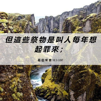 Picture 06 - 希 伯 來 書 10:3 CUVT - 但 這 些 祭 物 是 叫 人 每 年 想 起 - Bible Verse Picture