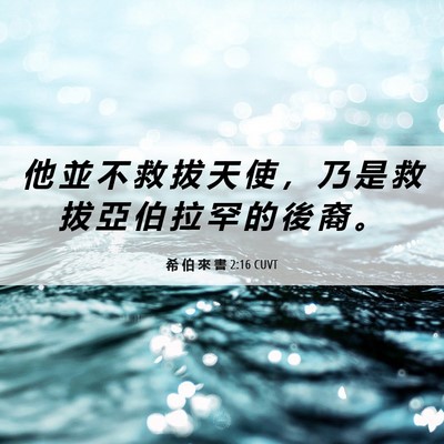 Picture 06 - 希 伯 來 書 2:16 CUVT - 他 並 不 救 拔 天 使 ， 乃 是 救 拔 - Bible Verse Picture