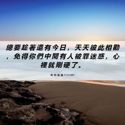 Picture 06 - 希 伯 來 書 3:13 CUVT - 總 要 趁 著 還 有 今 日 ， 天 天 彼 - Bible Verse Picture