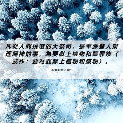 Picture 06 - 希 伯 來 書 5:1 CUVT - 凡 從 人 間 挑 選 的 大 祭 司 ， 是 - Bible Verse Picture