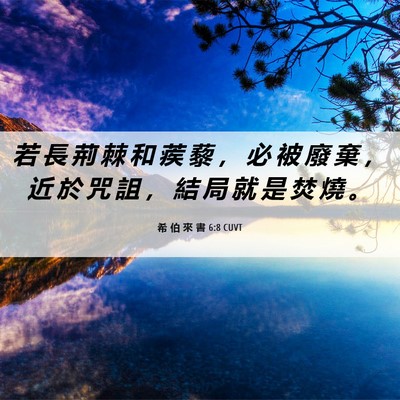 Picture 06 - 希 伯 來 書 6:8 CUVT - 若 長 荊 棘 和 蒺 藜 ， 必 被 廢 棄 - Bible Verse Picture
