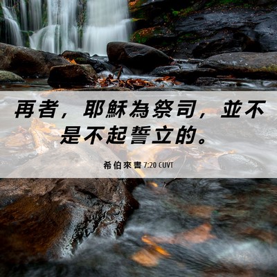 Picture 06 - 希 伯 來 書 7:20 CUVT - 再 者 ， 耶 穌 為 祭 司 ， 並 不 是 - Bible Verse Picture