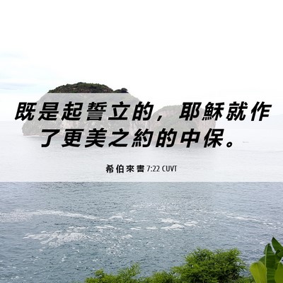 Picture 06 - 希 伯 來 書 7:22 CUVT - 既 是 起 誓 立 的 ， 耶 穌 就 作 了 - Bible Verse Picture