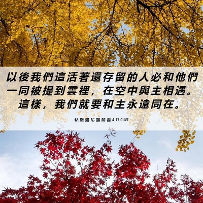 Picture 06 - 帖 撒 羅 尼 迦 前 書 4:17 CUVT - 以 後 我 們 這 活 著 還 存 留 的 人 - Bible Verse Picture