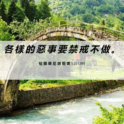 Picture 06 - 帖 撒 羅 尼 迦 前 書 5:22 CUVT - 各 樣 的 惡 事 要 禁 戒 不 做 - Bible Verse Picture