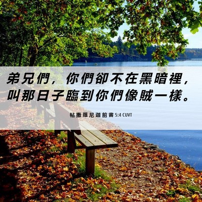 Picture 06 - 帖 撒 羅 尼 迦 前 書 5:4 CUVT - 弟 兄 們 ， 你 們 卻 不 在 黑 暗 裡 - Bible Verse Picture