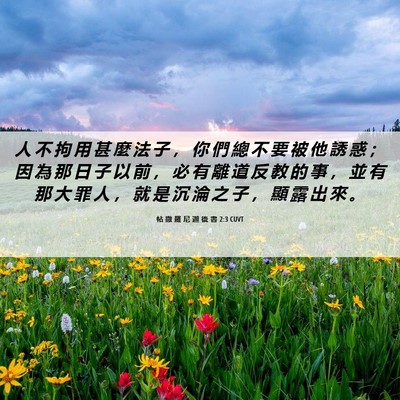 Picture 06 - 帖 撒 羅 尼 迦 後 書 2:3 CUVT - 人 不 拘 用 甚 麼 法 子 ， 你 們 總 - Bible Verse Picture