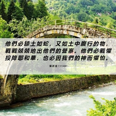 Picture 06 - 彌 迦 書 7:17 CUVT - 他 們 必 舔 土 如 蛇 ， 又 如 土 中 - Bible Verse Picture