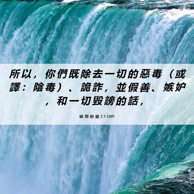 Picture 06 - 彼 得 前 書 2:1 CUVT - 所 以 ， 你 們 既 除 去 一 切 的 惡 - Bible Verse Picture