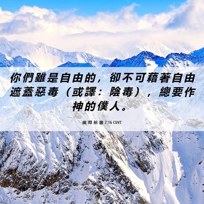 Picture 06 - 彼 得 前 書 2:16 CUVT - 你 們 雖 是 自 由 的 ， 卻 不 可 藉 - Bible Verse Picture