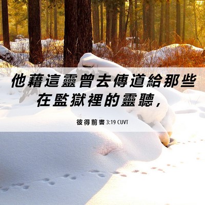 Picture 06 - 彼 得 前 書 3:19 CUVT - 他 藉 這 靈 曾 去 傳 道 給 那 些 在 - Bible Verse Picture