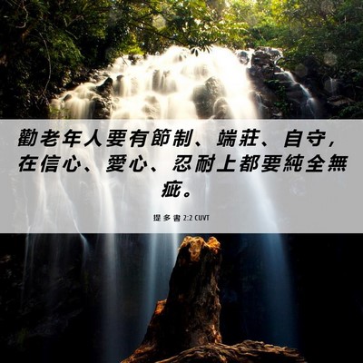 Picture 06 - 提 多 書 2:2 CUVT - 勸 老 年 人 要 有 節 制 、 端 莊 、 - Bible Verse Picture