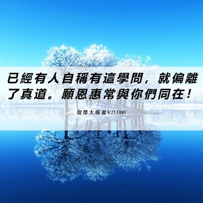 Picture 06 - 提 摩 太 前 書 6:21 CUVT - 已 經 有 人 自 稱 有 這 學 問 ， 就 - Bible Verse Picture