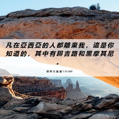 Picture 06 - 提 摩 太 後 書 1:15 CUVT - 凡 在 亞 西 亞 的 人 都 離 棄 我 ， - Bible Verse Picture