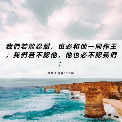 Picture 06 - 提 摩 太 後 書 2:12 CUVT - 我 們 若 能 忍 耐 ， 也 必 和 他 一 - Bible Verse Picture