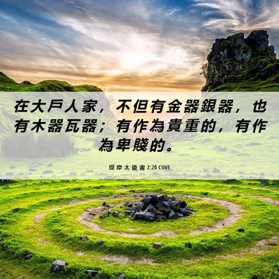 Picture 06 - 提 摩 太 後 書 2:20 CUVT - 在 大 戶 人 家 ， 不 但 有 金 器 銀 - Bible Verse Picture