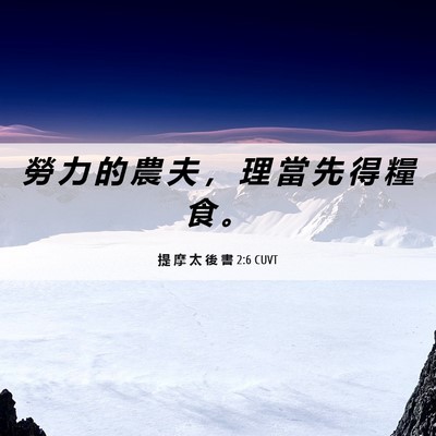 Picture 06 - 提 摩 太 後 書 2:6 CUVT - 勞 力 的 農 夫 ， 理 當 先 得 糧 食 - Bible Verse Picture
