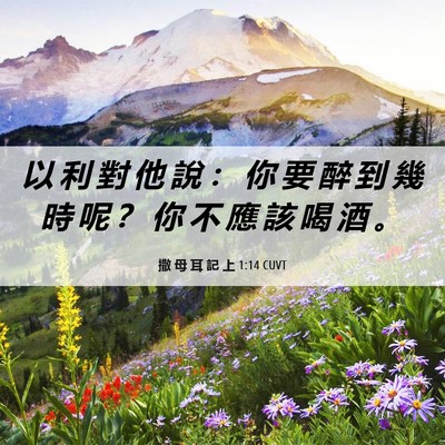 Picture 06 - 撒 母 耳 記 上 1:14 CUVT - 以 利 對 他 說 ： 你 要 醉 到 幾 時 - Bible Verse Picture