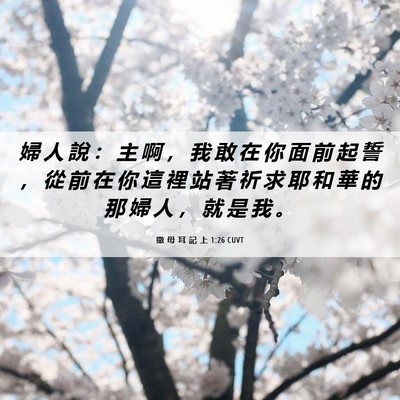 Picture 06 - 撒 母 耳 記 上 1:26 CUVT - 婦 人 說 ： 主 啊 ， 我 敢 在 你 面 - Bible Verse Picture