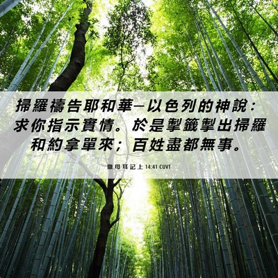 Picture 06 - 撒 母 耳 記 上 14:41 CUVT - 掃 羅 禱 告 耶 和 華 ─ 以 色 列 的 - Bible Verse Picture