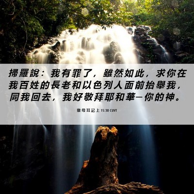 Picture 06 - 撒 母 耳 記 上 15:30 CUVT - 掃 羅 說 ： 我 有 罪 了 ， 雖 然 如 - Bible Verse Picture