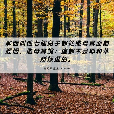 Picture 06 - 撒 母 耳 記 上 16:10 CUVT - 耶 西 叫 他 七 個 兒 子 都 從 撒 母 - Bible Verse Picture