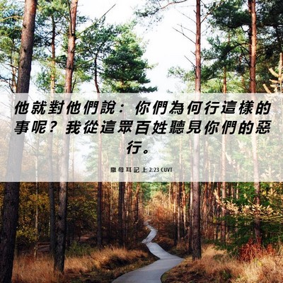 Picture 06 - 撒 母 耳 記 上 2:23 CUVT - 他 就 對 他 們 說 ： 你 們 為 何 行 - Bible Verse Picture