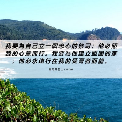 Picture 06 - 撒 母 耳 記 上 2:35 CUVT - 我 要 為 自 己 立 一 個 忠 心 的 祭 - Bible Verse Picture