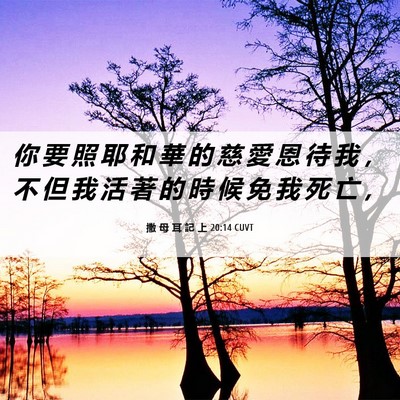 Picture 06 - 撒 母 耳 記 上 20:14 CUVT - 你 要 照 耶 和 華 的 慈 愛 恩 待 我 - Bible Verse Picture