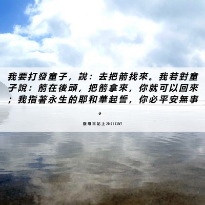 Picture 06 - 撒 母 耳 記 上 20:21 CUVT - 我 要 打 發 童 子 ， 說 ： 去 把 箭 - Bible Verse Picture