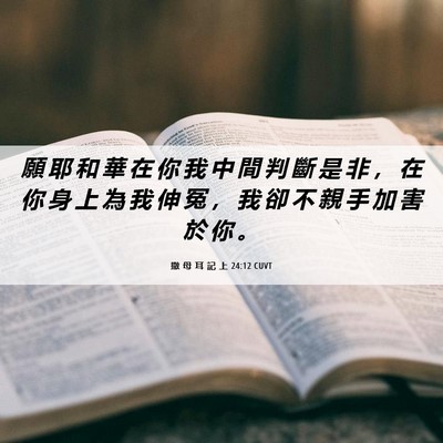 Picture 06 - 撒 母 耳 記 上 24:12 CUVT - 願 耶 和 華 在 你 我 中 間 判 斷 是 - Bible Verse Picture
