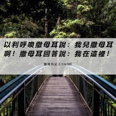 Picture 06 - 撒 母 耳 記 上 3:16 CUVT - 以 利 呼 喚 撒 母 耳 說 ： 我 兒 撒 - Bible Verse Picture