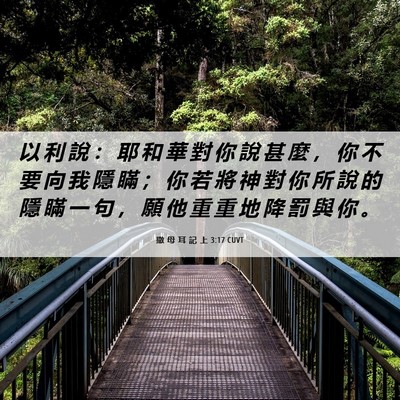 Picture 06 - 撒 母 耳 記 上 3:17 CUVT - 以 利 說 ： 耶 和 華 對 你 說 甚 麼 - Bible Verse Picture