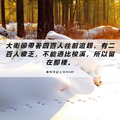Picture 06 - 撒 母 耳 記 上 30:10 CUVT - 大 衛 卻 帶 著 四 百 人 往 前 追 趕 - Bible Verse Picture