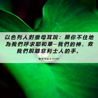 Picture 06 - 撒 母 耳 記 上 7:8 CUVT - 以 色 列 人 對 撒 母 耳 說 ： 願 你 - Bible Verse Picture
