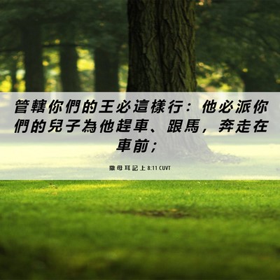 Picture 06 - 撒 母 耳 記 上 8:11 CUVT - 管 轄 你 們 的 王 必 這 樣 行 ： 他 - Bible Verse Picture