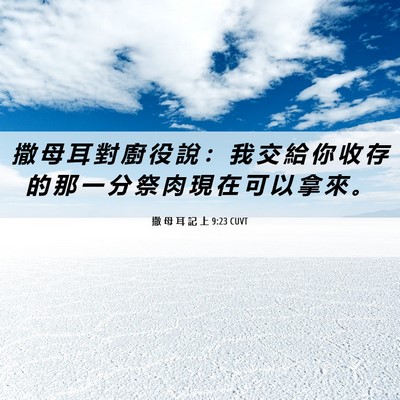 Picture 06 - 撒 母 耳 記 上 9:23 CUVT - 撒 母 耳 對 廚 役 說 ： 我 交 給 你 - Bible Verse Picture