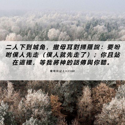 Picture 06 - 撒 母 耳 記 上 9:27 CUVT - 二 人 下 到 城 角 ， 撒 母 耳 對 掃 - Bible Verse Picture