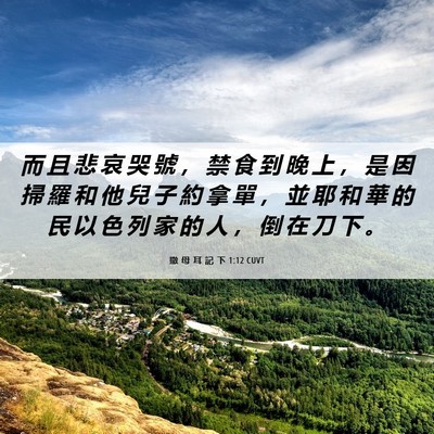 Picture 06 - 撒 母 耳 記 下 1:12 CUVT - 而 且 悲 哀 哭 號 ， 禁 食 到 晚 上 - Bible Verse Picture