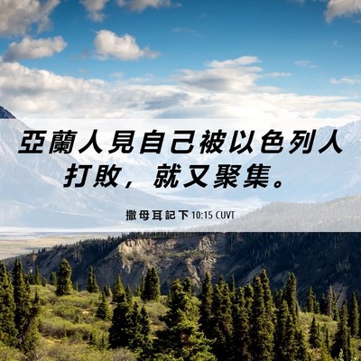 Picture 06 - 撒 母 耳 記 下 10:15 CUVT - 亞 蘭 人 見 自 己 被 以 色 列 人 打 - Bible Verse Picture