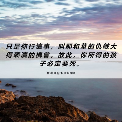 Picture 06 - 撒 母 耳 記 下 12:14 CUVT - 只 是 你 行 這 事 ， 叫 耶 和 華 的 - Bible Verse Picture