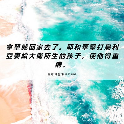 Picture 06 - 撒 母 耳 記 下 12:15 CUVT - 拿 單 就 回 家 去 了 。 耶 和 華 擊 - Bible Verse Picture