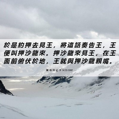 Picture 06 - 撒 母 耳 記 下 14:33 CUVT - 於 是 約 押 去 見 王 ， 將 這 話 奏 - Bible Verse Picture
