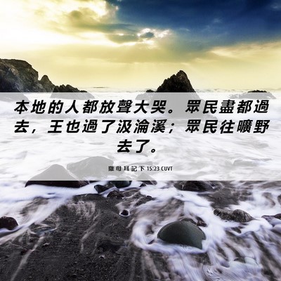 Picture 06 - 撒 母 耳 記 下 15:23 CUVT - 本 地 的 人 都 放 聲 大 哭 。 眾 民 - Bible Verse Picture